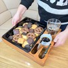 Wooden Serving Tray with Cup Holder - Coffee Table Rustic