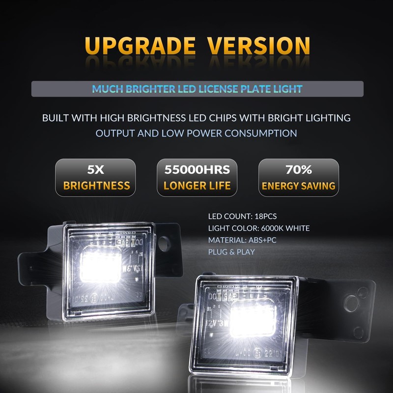 DERMOKA LED License Plate Lights For 2014-2025 Chevy Silverado GMC