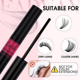 FADVAN Cluster Lashes Individual Eyelashes Remover with Brush, only Suitable for DIY Eyelash Extension, Non-irritating Smell Single Tube Eyelash Remover 5ml for Personal Use at Home