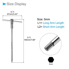 CoCud T-Handle Hex Wrench 5mm Hex CR-V Steel Metric Slide Handle Key Wrench with Speed Sleeve for T and L Handle Drivers 1 Piece