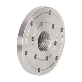 VINWOX 4" Wood Lathe Steel Faceplate, 1-1/4”x8TPI Spindle Thread Woodworking Machine Chuck Face Plate