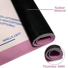 Mahjong Mat for Table, Anti-Slip Noise Reduction Neoprene Mahjong Mat 31.5x31.5 Inch with 3 Dices & Carrying Bag, Mahjong Mat with Rules for Mahjong/Tile Games/Card Gams/Dominoes（Pink）