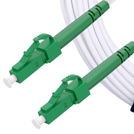 Elfcam® - 15m LC/APC to LC/APC Fiber Optic Cable Singlemode Simplex, OS2 9/125μm LSZH Optical Cable White (15M)
