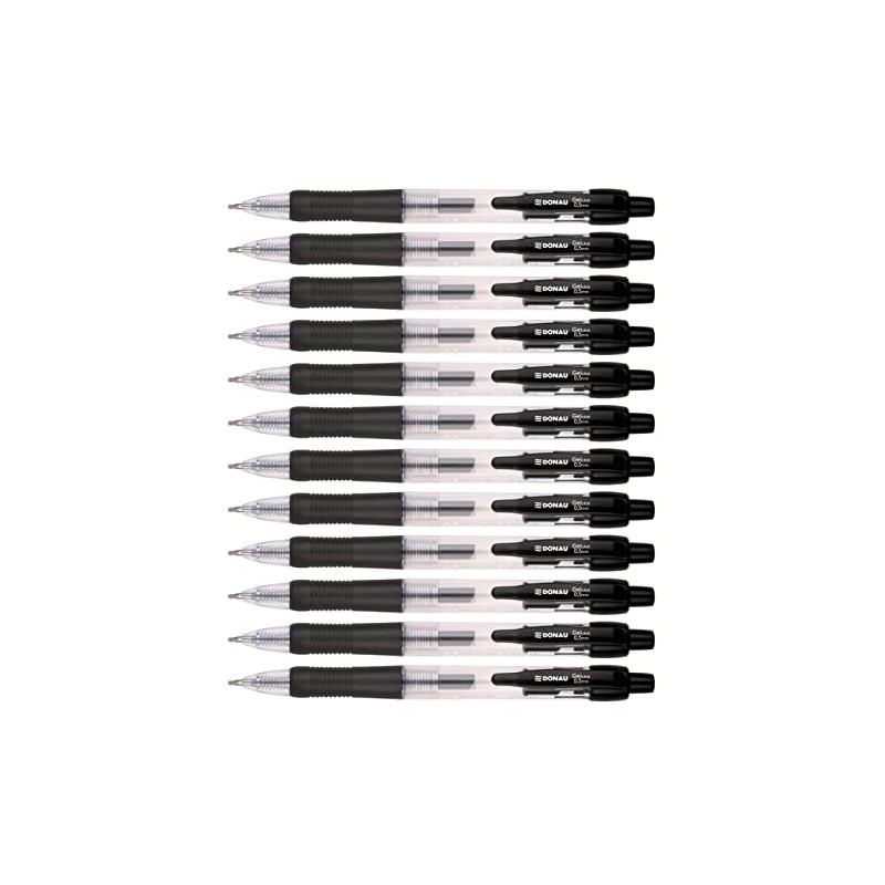 OFFICER PRODUCTS DONAU Classic Retractable Gel Pen, Colour: Black, Pack