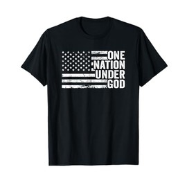 ONE NATION UNDER GOD - Christian USA Patriotic American Flag T-Shirt