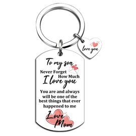 Valentine's Day for Son Son Gifts from Mom To My Son I Love You Keychain Gift for Him Boys Men Valentines Day Gifts for Son Gifts for Adult Son Bonus Son Gifts Gifts for Grown Son