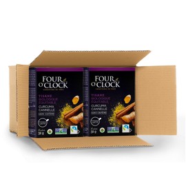 Four O'Clock Turmeric Cinnamon Herbal Tea Organic Fairtrade, Non-Gmo, Kosher, Gluten-Free, 6 Packs (96 teabags)