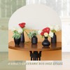 Small Black Vases Set of 8 - Mini Ceramic Bud