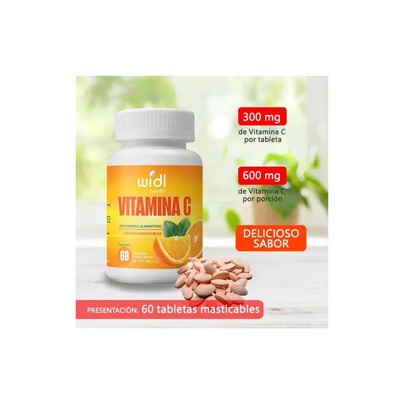 Vitamina C Widl Health 60 Tab Masticable Naranja Promo 2