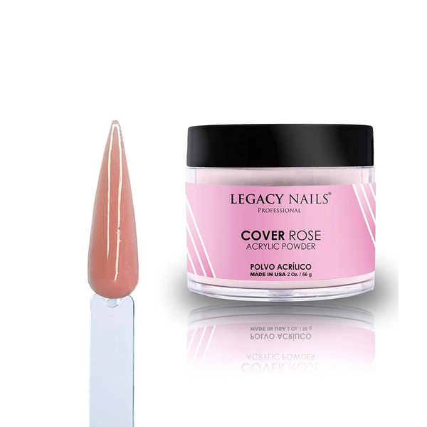 Legacy Nails Cover Acrylic Powder in Peach, Rose, Nude, White & Pink 2oz (Rose)