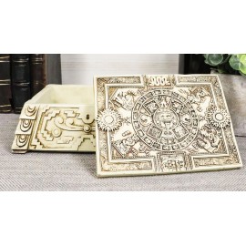 Aztec Maya Lunar And Solar Sun Gods Mesoamerican Calendar Jewelry Box Figurine