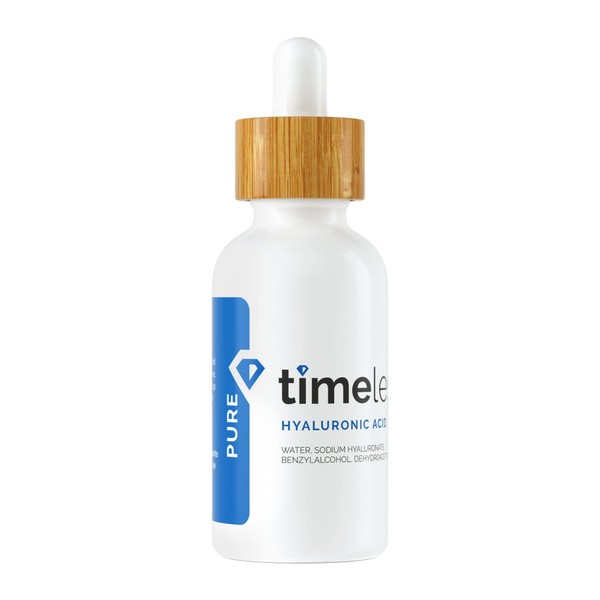 Timeless Skin Care Hyaluronic Acid 100% Pure Serum - 1 oz - Powerful Formula to Rehydrate Skin & Boost Moisture Levels + Relieves Appearance of Skin Tightness - Recommended for All Skin Types