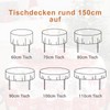 iEvery Round Christmas Tablecloth Wipe Clean Table Cloth 150cm, Polyester