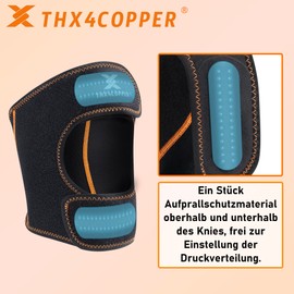 Thx4COPPER Patella Knee Support, Jumper Band, Adjustable, Breathable and Compression Patella Tendon Band, Stabilizers for Sports, Jumper Knee, Tennis Injuries, Meniscus Tear, M