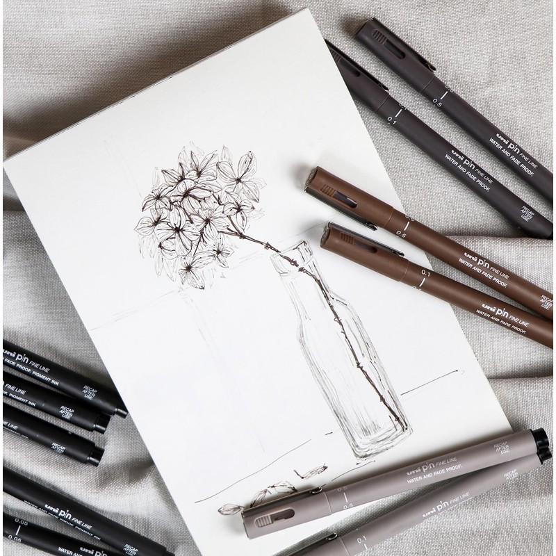 uni-ball PIN Fineliners | Black Fine Tipped Writing Pens |