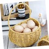 BUGUUYO Handwoven Wall Mounted Vegetable Basket Woven Holder for Kitchen