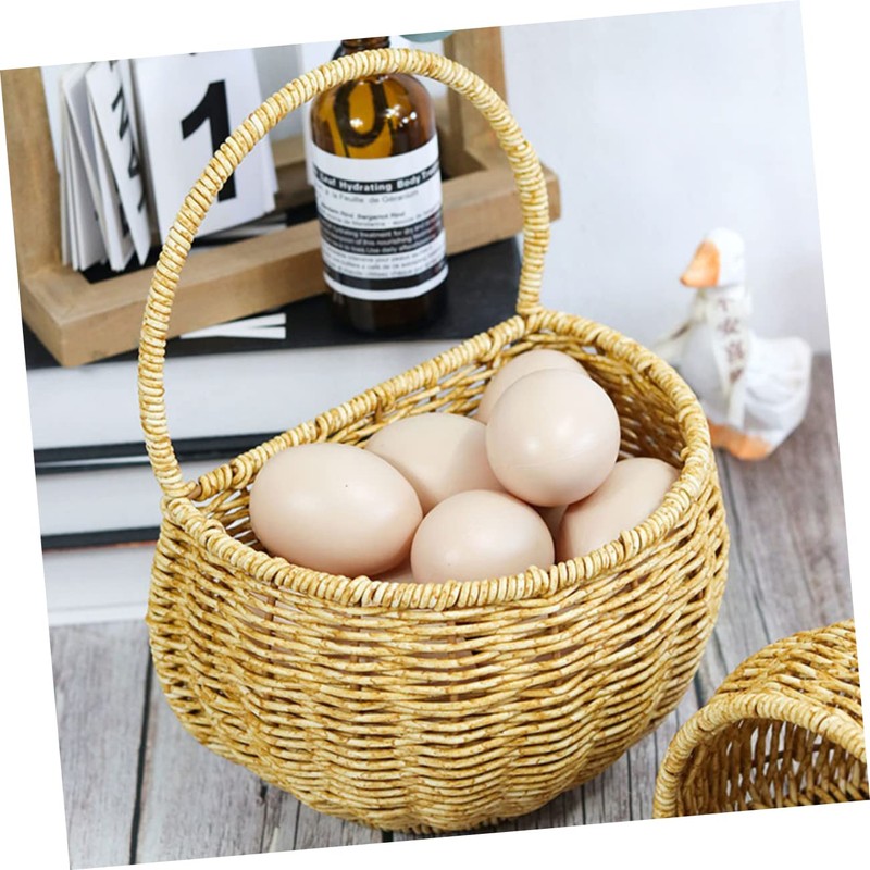 BUGUUYO Handwoven Wall Mounted Vegetable Basket Woven Holder for Kitchen