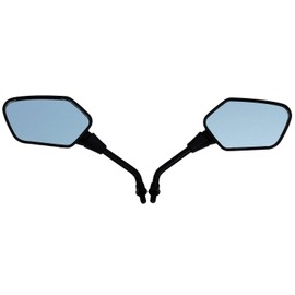 Pair of OEM Quality Black Angular Head Motorcycle Mirrors for Metric Cruisers - compatible with/replacement for Honda, Kawasaki, Suzuki, Victory