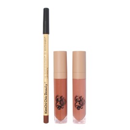 Kimchi Chic x Plastique Kit de Labios Bento Babes, Nude, Vegano, Líquido/Delineador/Gloss, Mate y Brillante, Larga Duración