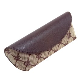 CHARMANT SH430 Lightweight Monogram Glasses Case, Luxury, Compact, Stylish, Cute, Women's, Slim, brown, (BR)