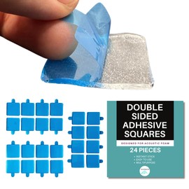 SoundAssured Mounting Tape for Acoustic Foam - Double Sided Adhesive Squares for Acoustic Soundproofing Foam Panels and Bass Traps 24 Pack