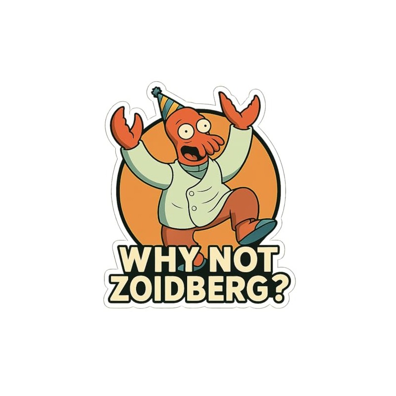 Zoidberg Dancing in Joy with Party Hat Classic Futurama Style