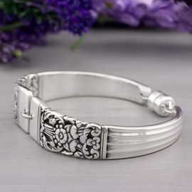 Large 1936 Coronation Spoon Bracelet Silverware Jewelry