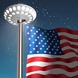 Solar Flag Pole Light Outdoor Dusk to Dawn, Top Mount Solar Powered Flag Light 270° Wide Angle Super Bright 40 LED Lights 960lm Auto On/Off LED Downlight for Most 15 to 25 Ft In-Ground Flagpole