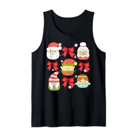 Santa Claus Granny Claus Gnome Elf Christmas Pajama Matching Tank Top