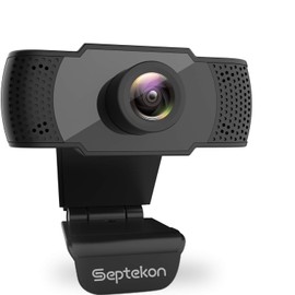 Septekon Cámara Web HD 1080P con micrófono, cámara Web de computadora para computadora portátil/computadora/Mac/TV, cámara USB para videollamadas, conferencias, Juegos