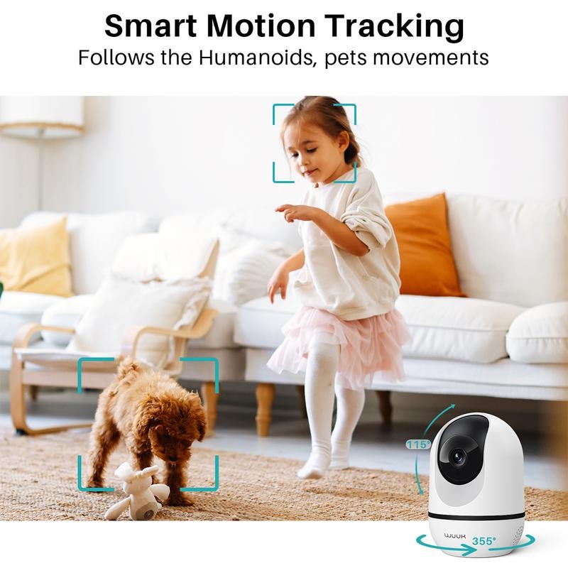 WUUK 4MP Indoor Security Camera for Home Surveillance, Wi-Fi Home