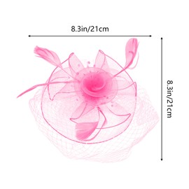 Women's Fascinators Hats Flower Feathers Mesh Fascinators Headwear for Tea Party Cocktail, Pink