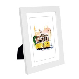 Annecy 5x7 Picture Frame (1 Pack, White) - 5x7 Photo Frames with Real Glass for 4x6 with Mat- Wall Mount & Table Top Display