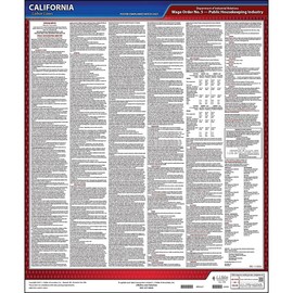 California #5 Public Housekeeping Industry IWC Wage Order Labor Law Poster, English - Compliant Laminated Poster, J. J. Keller & Associates, Inc.