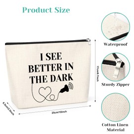 Sonographer Gifts Sonography Tech Cosmetic Bag Sonography Tech Ultrasound Technician Gift Radiology Student Gift Makeup Zipper Pouch Bag for Women Girls Sonographer Thank You Presents