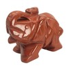 favoramulet Red Jasper 1.5" Handcarved Stone Elephant Statue Pocket Healing Crystal Figurine Animal Sculpture