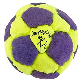 DIRTBAG 32 Panel Footbag Hacky Sack, Flying Clipper Original Design, Sand Filled, Premium Quality, Machine Washable, Bright Vivid Colors. (Neon/Purple)
