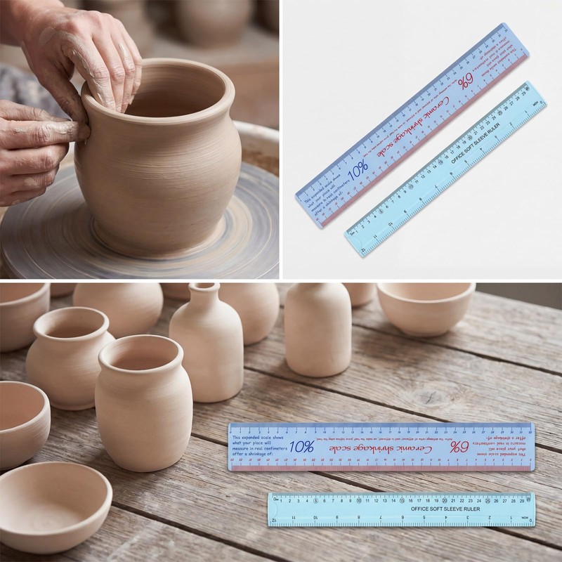 Ceramic Shrinkage Scale Ruler Set, 2 Pcs Pottery Clay Sculpture