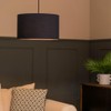 MiniSun | Medium Modern Navy Blue Fabric Drum Light Shade