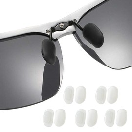 TORWOL Silicone Glasses Nose Pad, 5 Pairs Push-in Anti-Slip Glasses Nosepad, ComfortableEyewear Nose Pieces Pads Replacement for Sunglasses(Flat, Clear)