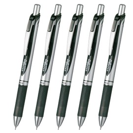 Pentel XBLN73-A EnerGel Ink Ballpoint Pen, Black, Set of 5, 0.01 inches (0.3 mm)