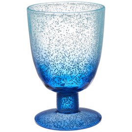 Abode Homewares Design DK22921 OCEANIC OMBRE Short Stem Glass Goblet, Capacity Approx. 14.9 fl oz (414 ml), Height Approx. 5.5 inches (14 cm), Weight 3.5 oz (100 g), Cafe, Lightweight, Dishwasher Safe, Birthday Present, Women's, Resin Tableware, Blue 478