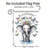 Starlit Patio Welcome Elephant Garden Flag Double Sided 12 x