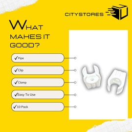 Citystores® 15mm (5/8 inch) Plastic Pipe Clip White Snap-in Design, Single Screw Fixing, for Secure Pipe Support (10 Pack)