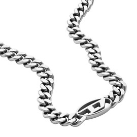 Diesel Necklace for Men Stainless Steel Choker Necklace, Length: 450mm+50mm, Width: 32mm, Height: 15.5mm, DX1433040