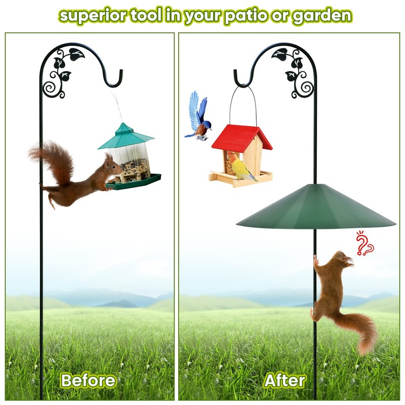 24-inch Large Outdoor Squirrel Baffles for Bird Feeders Pole, Two