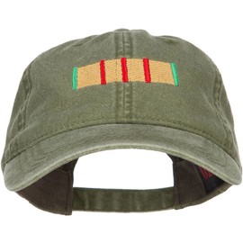 e4Hats.com Vietnam Service Ribbon Embroidered Washed Cap - Olive OSFM