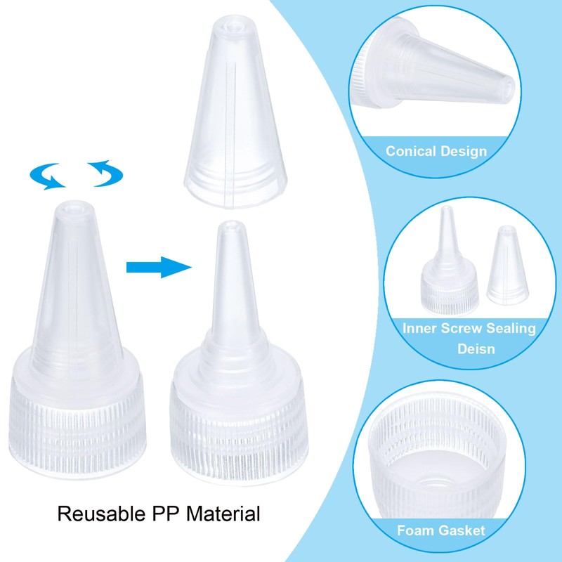 PATIKIL 18/410 Twist Bottle Caps, 12Pcs Plastic Ribbed Edge Squeeze