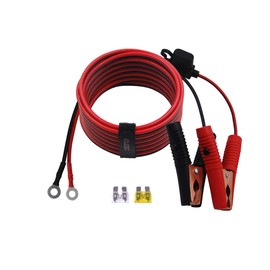 CUZEC 14FT/4.27 m 14 AWG cable de extensión terminal con abrazadera de batería 12 V/24 V Clip de batería para inversor de alta potencia y más (13.1FT LARGO)