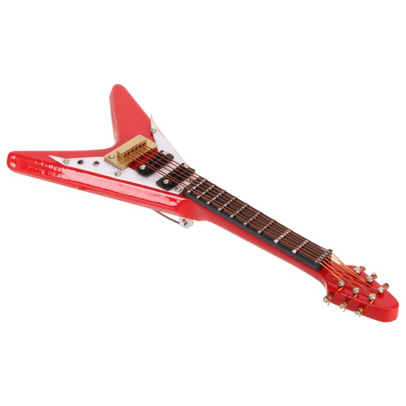 Guitar Brooch Pin Simulation Innovative Hand Crafted Red V Mini